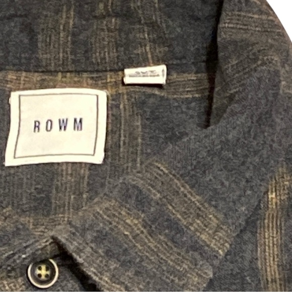 Rowm Mens Shirt 3XT Button Down Long Sleeve 100% Cotton Flannel Plaid Charcoal - Picture 2 of 6